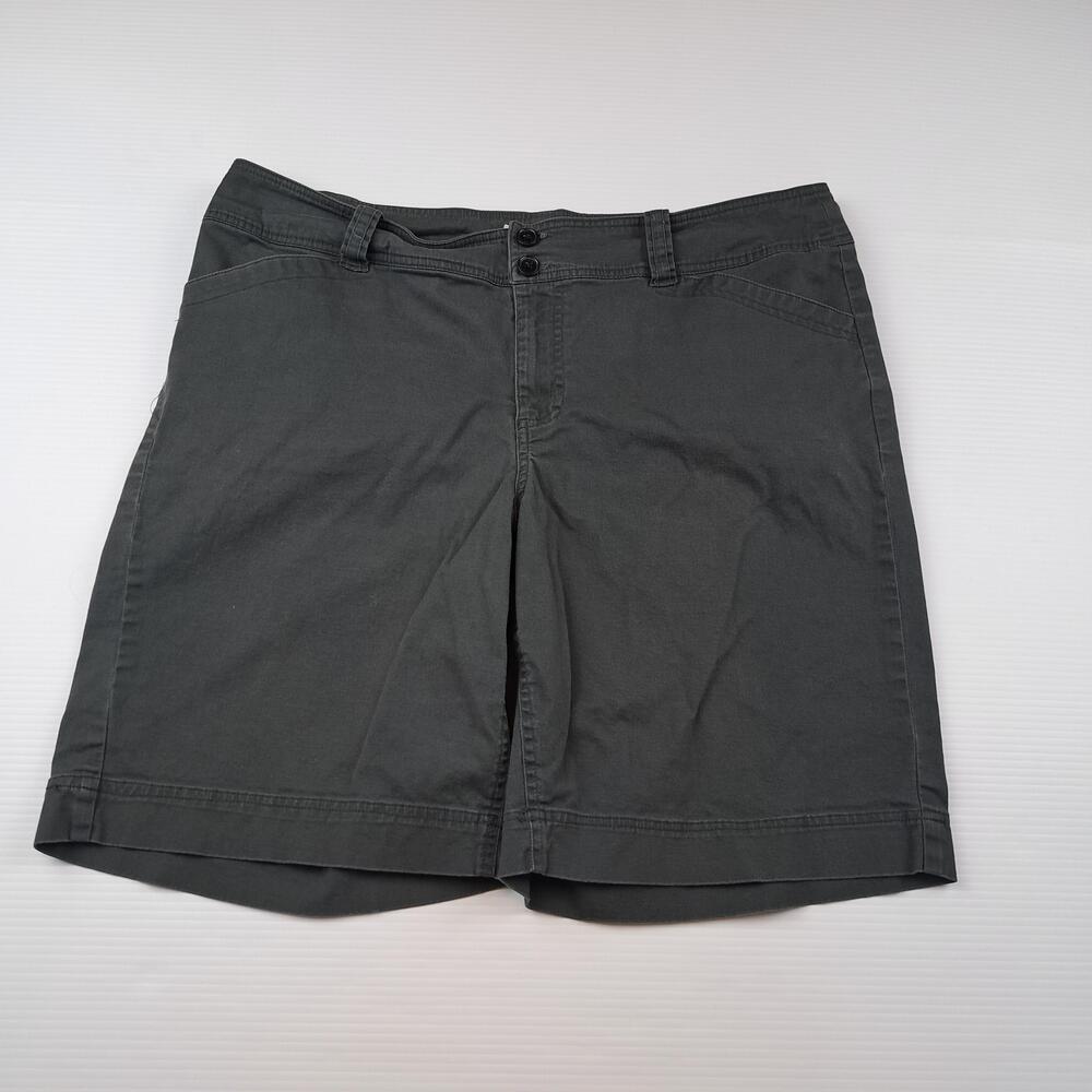 Crazy Shirts Shorts Womens 14 Gray Chino Twill Stretch 9" Inseam Casual Summer